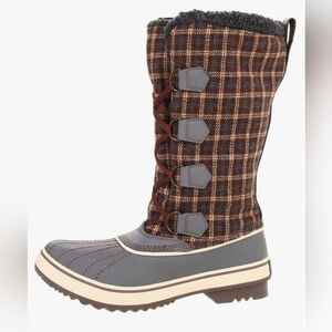 Skechers 8 Tall Or Slouchy Plaid Duck Thinsulate Lined Boots.